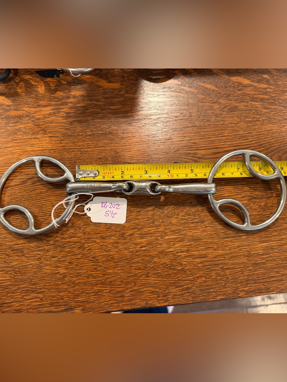 5.5” English snaffle bit sliding gag lozenge link